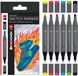 Набор двусторонних спиртовых маркеров Sketch Marker Graphix, 6 штук, HEAT, Marabu 4007751739384 фото 2 с 8