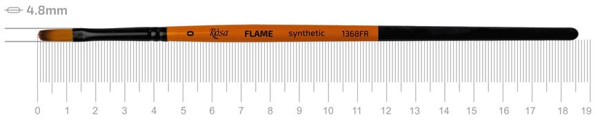 Кисть Flame 1368FR, №0, cинтетика, овальная, короткая ручка, Rosa