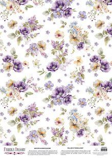 Веллум з малюнком Floral Sentiments Весняні квіти, А3, 29,7х42 см, 90 г/м&sup2;, аркуш, Fabrika Decoru
