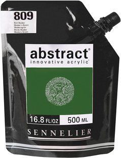 Краска акриловая Sennelier Abstract, Зеленый Хукера №809, 500 мл, дой-пак