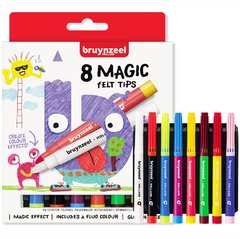 Набір дитячих фломастерів Magic, 8 кольорів, товстий стрижень, Bruynzeel