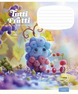 Тетрадь ученическая Tutti Frutti А5, 12 листов в косую линию, вододисперсионная обложка, Школярик