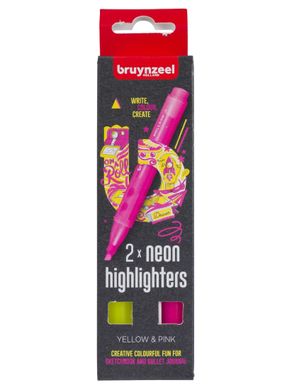 Набор маркеров Highlighter Yellow/Pink 2 цв, Bruynzeel
