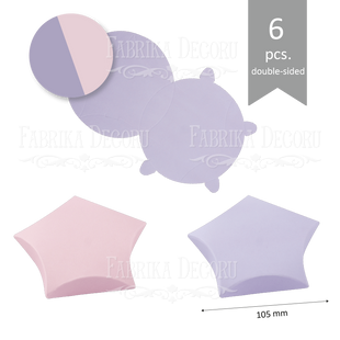 Набір картонних заготовок для пакування подарунків №001, Lilac-light pink, 10,5х2 см, 6 штук, Fabrika Decoru