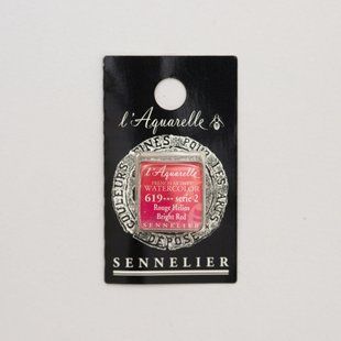 Акварельная краска Sennelier, полукювета, S2, Ярко-красный (Bright Red)