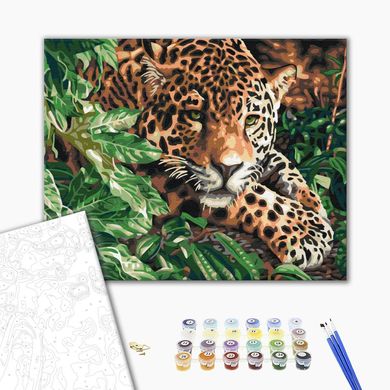 Картина за номерами Леопард із смарагдовими очима, 40x50 см, Brushme