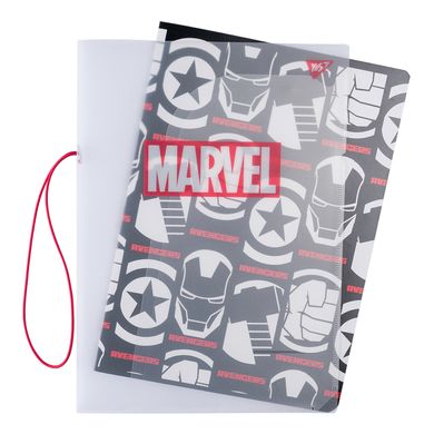 Тетрадь А4, 48 листов в клетку, в пластиковой папке с рисунком Marvel Avengers, YES