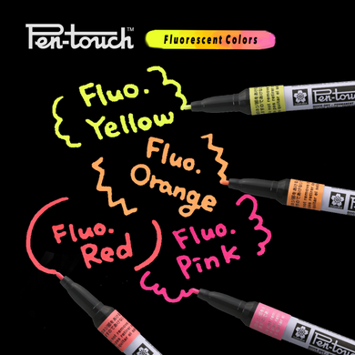 Маркер Pen-Touch Оранжевий, флуоресцентний, тонкий (Extra Fine) 0,7 мм, Sakura