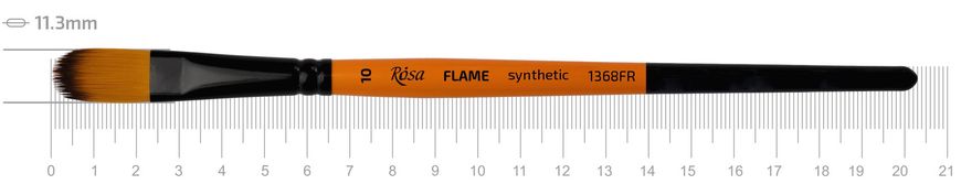 Кисть Flame 1368FR, №10, cинтетика, овальная, короткая ручка, Rosa