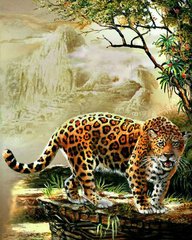 Алмазная вышивка Леопард 40х50 см