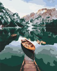 Картина по номерам Лодка на зеркальном озере, 40х50 см, Brushme