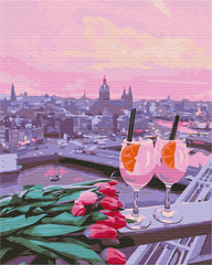 Картина по номерам Вид на розовый закат, 40x50 см, Brushme