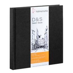 Скетчбук D&S, 14x14 см, 140 г/м², 80 аркушів, чорний, Hahnemuhle