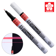 Маркер Pen-Touch Красный, флуоресцентный, тонкий (EXTRA FINE) 0.7мм, Sakura
