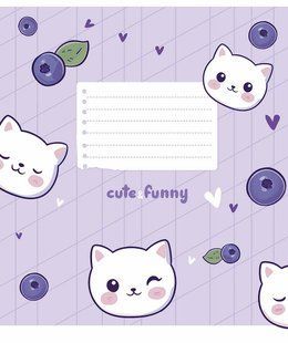 Тетрадь ученическая А5, 12 листов в клетку, ВД-лак, Cute animals, Star