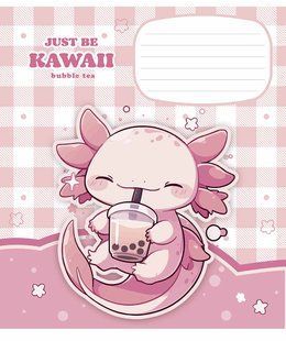 Тетрадь ученическая Just be kawaii А5, 12 листов в косую линию, обложка с глиттером, Школярик