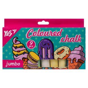 Крейда кольорова Sweet Cream JUMBO, кругла, 9 штук, Yes