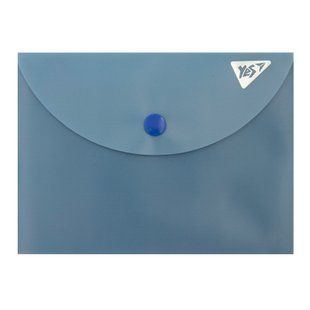 Папка-конверт Fusion, B7, 11х15 см, пластиковая, на кнопке, синий, Yes