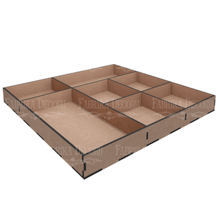 Мікс бокс-Органайзер на 7 комірок, 3,3х30x30 см, МДФ, Fabrika Decoru