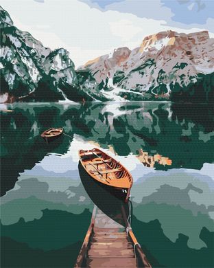 Картина за номерами Човен на дзеркальному озері, 40х50 см, Brushme