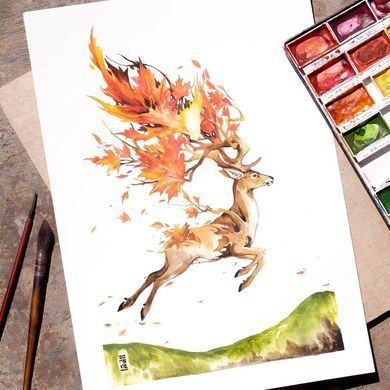 Набір акварелі Gansai Tambi Watercolors 14 кольорів, пензель-резервуар, лінер, пенал, Kuretake