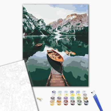 Картина за номерами Човен на дзеркальному озері, 40х50 см, Brushme