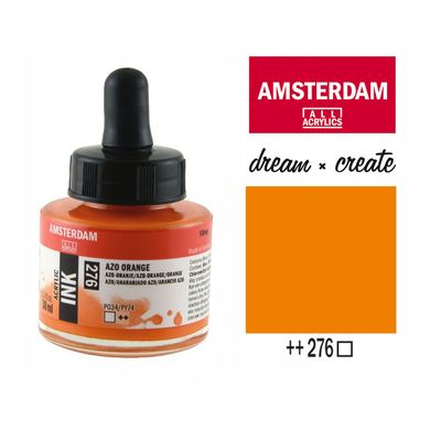 Туш акрилова AMSTERDAM INK (276) Оранжевий, 30мл, Royal Talens