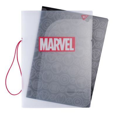 Тетрадь А4, 48 листов в клетку, в пластиковой папке с рисунком Marvel Black, YES