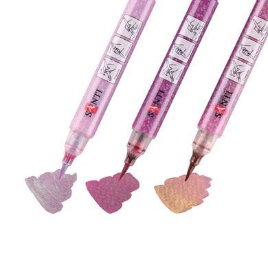Набор маркеров акварельных SANTI Glitter Brush, оттенки розового, 3 штуки