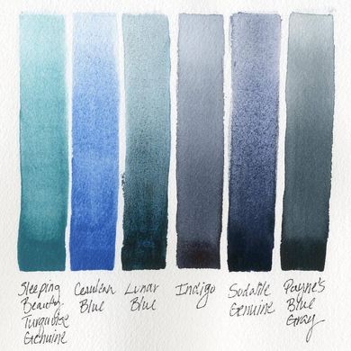 Набір акварельних фарб Daniel Smith в напівкюветах 6 кольорів 1,8 мл Blues Half Pan