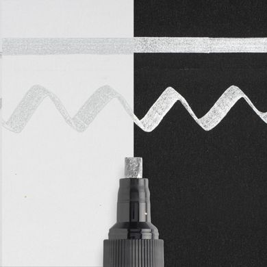 Маркер Pen-Touch Calligraphy Серебро, средний (Medium) 5 мм, Sakura