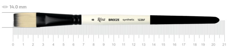 Кисть Breeze 1226F, №8, cинтетика, плоская, короткая ручка, Rosa