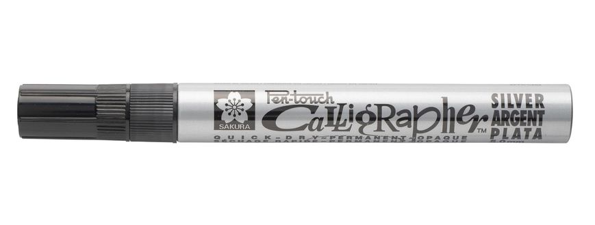 Маркер Pen-Touch Calligraphy Серебро, средний (Medium) 5 мм, Sakura