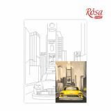 Полотно на картоні з контуром Нью-Йорк, 30x40 см, бавовна, акрил, Rosa Start