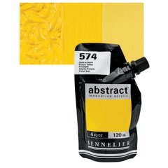 Краска акриловая Sennelier Abstract, Желтый основной №574, 120 мл, дой-пак