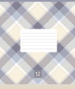 Тетрадь ученическая Plaid pattern А5, 18 листов в клетку, вододисперсионная обложка, Школярик