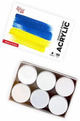 Набор акриловых красок Ukraine, 6x10 мл, ROSA START