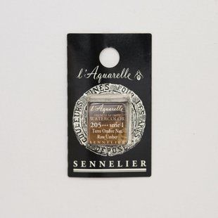 Акварельная краска Sennelier, полукювета, S1, Умбра натуральная (Raw Umber)