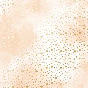 Папір з тисненням Golden stars, Beige watercolor, 30,5x30,5 см, 200г/м&sup2;, фольгований, односторонній, аркуш, Fabrika Decoru