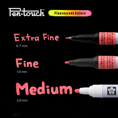 Маркер Pen-Touch Рожевий, флуоресцентний, тонкий (Extra Fine) 0,7 мм, Sakura