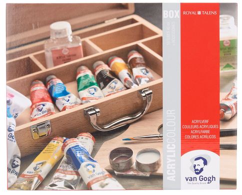 Набір акрилових фарб Van Gogh Basic, дерев'яна коробка, 10х40 мл, Royal Talens