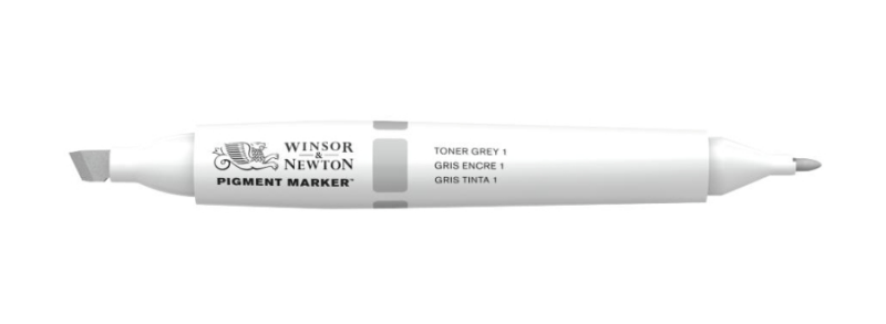 Маркер двосторонній, Pigment marker, (146) Сірий тонер 1, Winsor & Newton