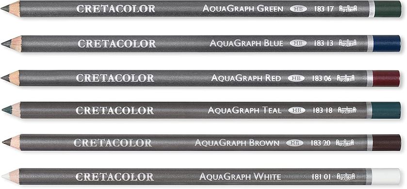 Карандаш графитный водорастворимый Aqua Graph, сине-зеленый, НВ, Cretacolor