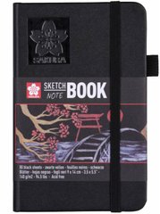 Блокнот Sakura Sketch, 9х14 см, 140 г/м2, чорний, 80 аркушів, Sakura