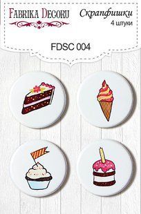 Набір скрапфішок №004, 4 штуки, Fabrika Decoru