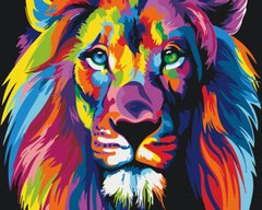 Картина по номерам Радужный лев, 40x50 см, Brushme