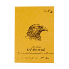 Альбом-склейка для ескизов Smiltainis А5, 90 г/м2, 60 листов, коричневый, Authentic