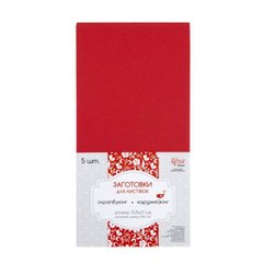 Набор заготовок для открыток №9, 10,5х21 см, 220 г/м², красный, 5 штук, ROSA TALENT