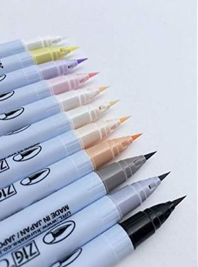 Набор маркеров ZIG Clean Color real brush colors B, 12 штук, Kuretake
