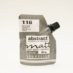 Фарба акрилова Sennelier Abstract, Білила титанові №116, 60 мл, дой-пак, матова